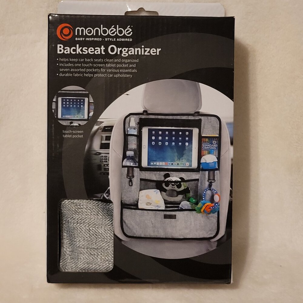 New In Box Monbebe Backseat Organizer For Babies Or Small Children